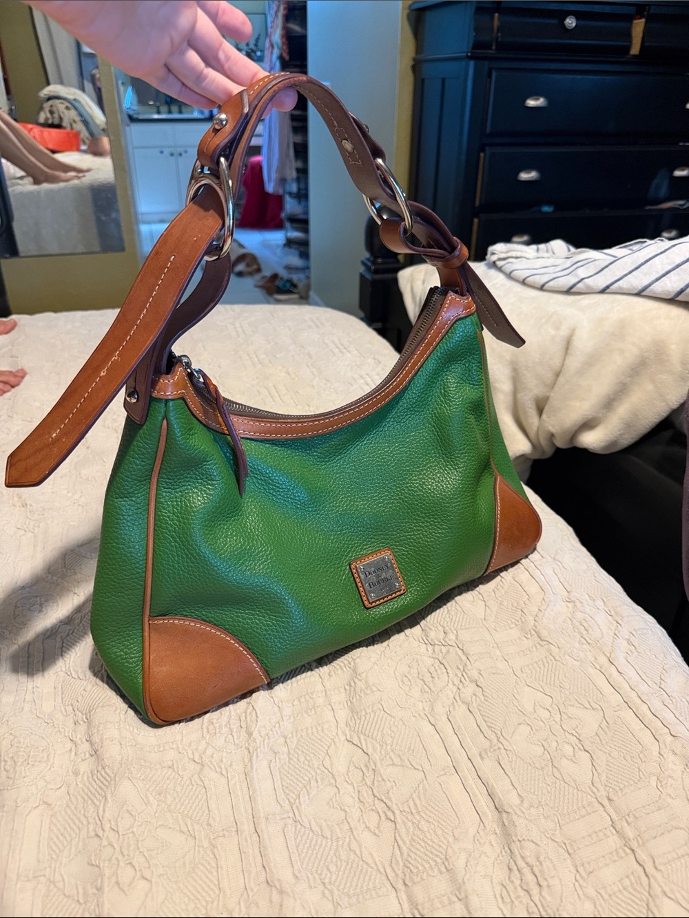 Dooney & Bourke green pebble leather bag